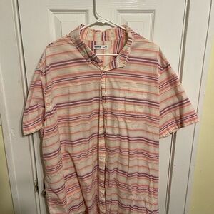 Men's Striped Shirt - Pink and Orange